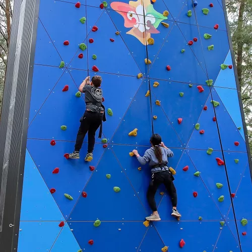 Climbers competing to the top