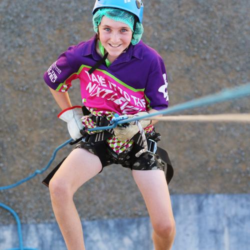 Girl abseiling